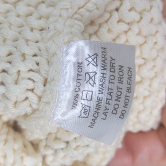 Ireland's Eye Chunky Cable Knit Cardigan Pom Hoodie Fisherman Sweater 4-5 - Picture 9 of 10